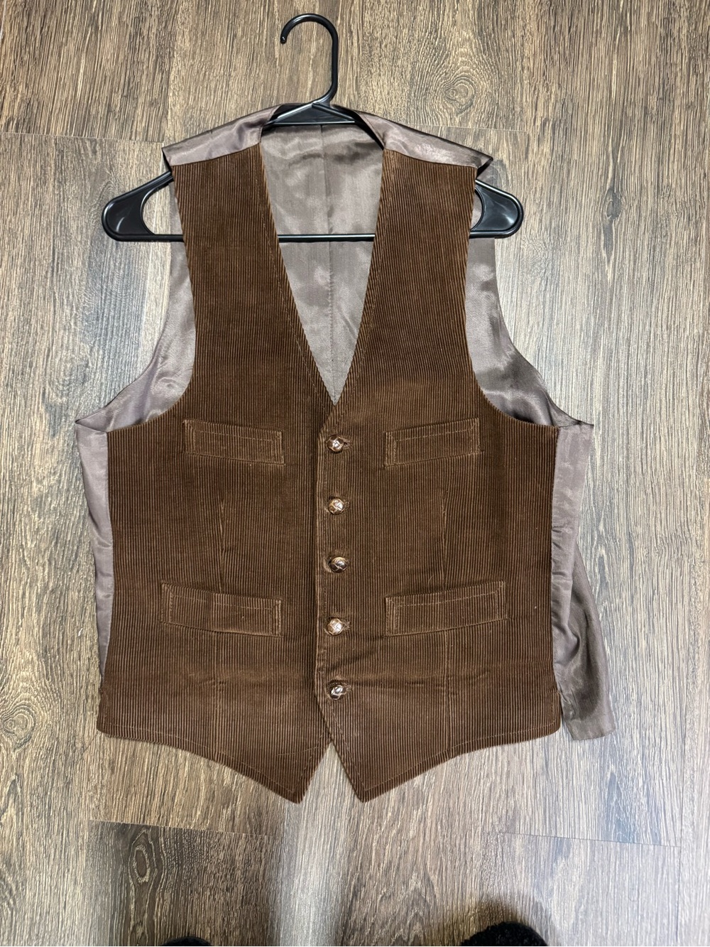 Vintage Mens Brown Corduroy Vest Waistcoat Sz 40 Riding Equestrian Heritage